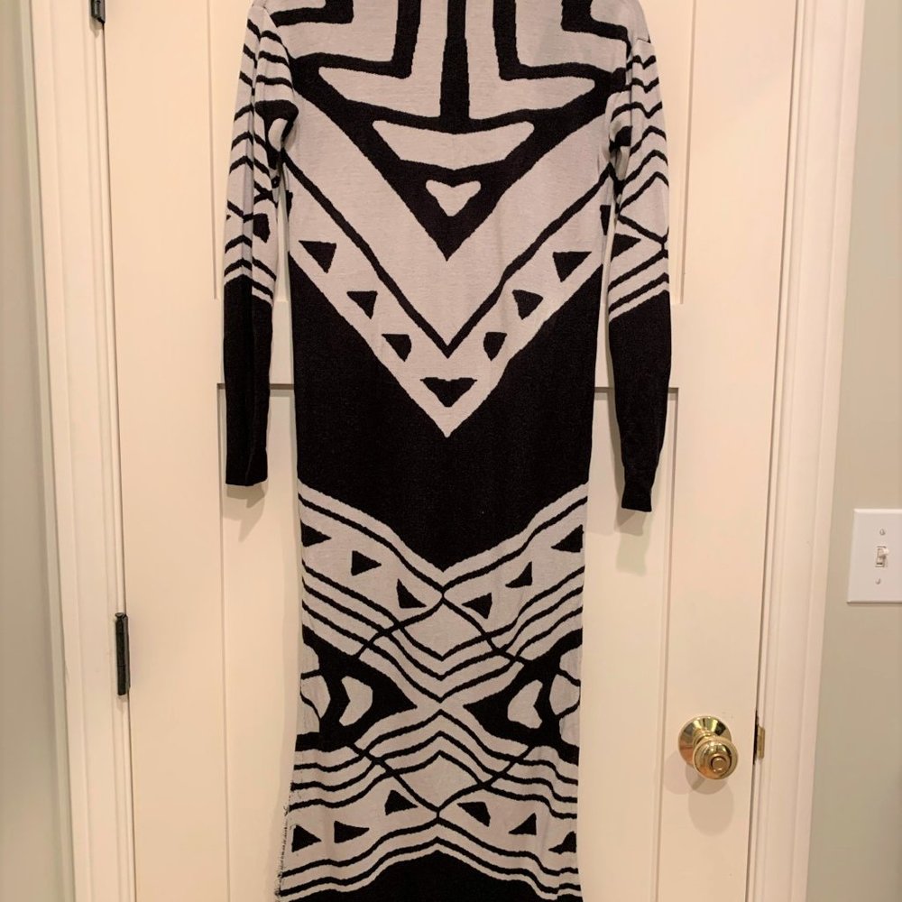 FREE PEOPLE BEAUTIFUL BLACK AND IVORY LONG DRESS
